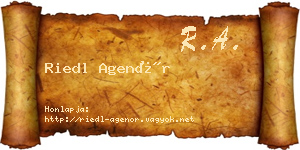 Riedl Agenór névjegykártya